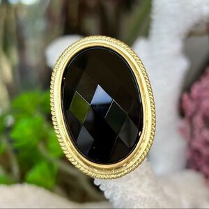 Onyx Black 18K Faceted Sheila Fajl GLOW Masterpiece Statement Cocktail Ring
